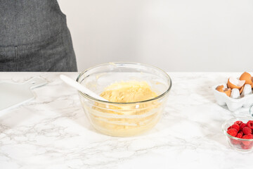 Whisking Delight - Bundt Cake Batter Preparation Begins