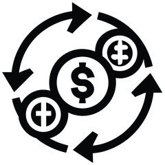 currency exchange vector icon