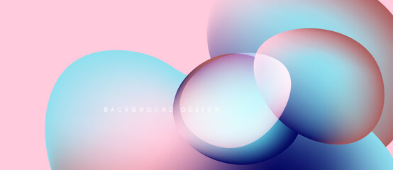 Abstract fluid shapes overlap, creating vibrant pink, blue hues. Modern design element for backgrounds, presentations. Smooth gradients present dynamic visual effect.