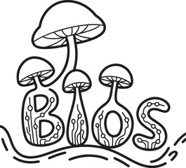 Vector illustration set of colorful cartoon mushrooms, fungi, and toadstools in forest grass, perfect for nature and food concepts