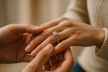 Elegant engagement ring proposal