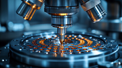 Close-up view of advanced microscopic tools used in research Generative AI