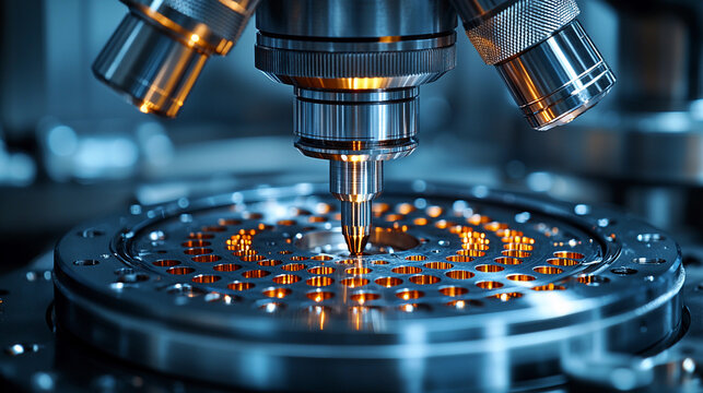 Close-up view of advanced microscopic tools used in research Generative AI