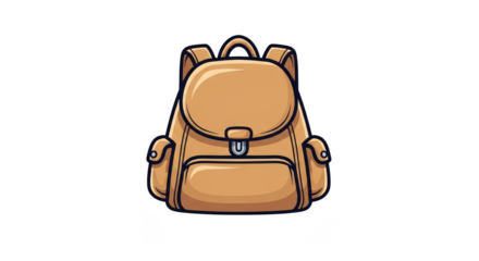 Tan backpack with pockets and a handle