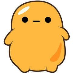 Adorable lazy egg yolk character in kawaii style.