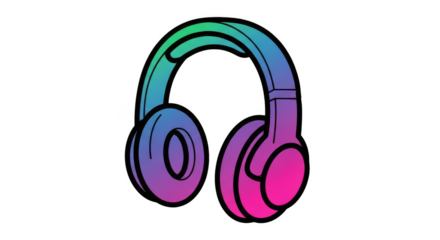 Vibrant headphones against a dark backdrop