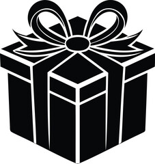 Gift Box Vector Silhouette Festive Design