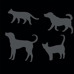 dog and cat silhouette 2