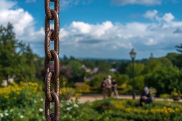 Naklejka premium Decorative safeguard made of metal links