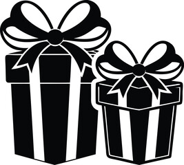 Gift Box Vector Silhouette Festive Design
