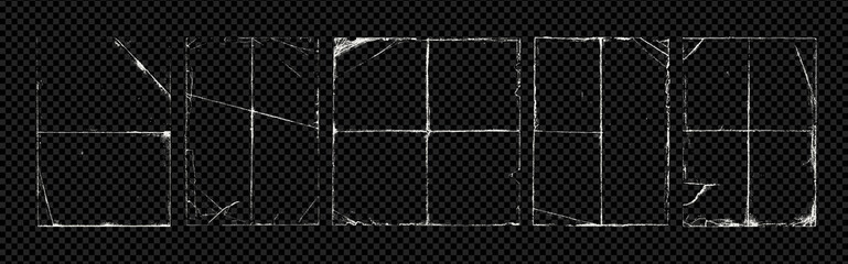 Obraz na płótnie Canvas Grunge square and rectangle folded paper frames with creases and wrinkles. Torn paper border with creases collection for poster, mockups and templates. Distressed edge texture overlay for covers.