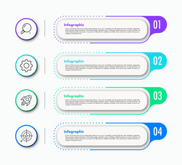 Infographic template 4 options or step 3d color style for start up, logic analysis, presentation, business strategy, theory basic operation vector 10 eps