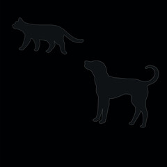 dog and cat silhouette 2