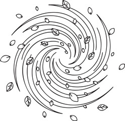 Swirling Lines and Leaves Abstract Pattern spiral vortex