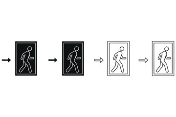 Vector art of emergency exit sign symbol of evacuation route with running man pictogram