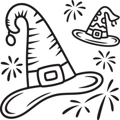 Hand drawn vector illustration of a vintage sailboat icon in the sea with sun and waves, perfect for a summer travel design or symbol sketch