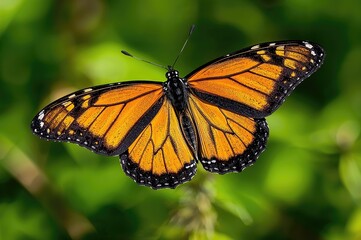 Fototapeta premium Top view of a large-winged migratory insect representing summer and the beauty of nature