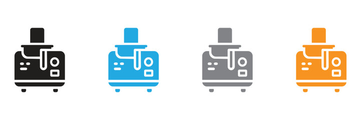 Vibrant juicer icons offer a modern touch for health-focused campaigns, kitchenware promotions, or refreshing food blog designs. Perfect for showcasing healthy lifestyles.