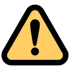 フラットデザインの黄色・注意喚起の感嘆符シンボル（イエロートライアングル） © あきよん