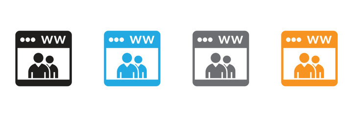 Modern and clean community icon representing online connection, collaboration, and global reach. Perfect for website, app, or social media projects promoting teamwork.