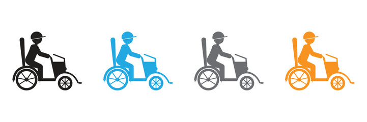 Obraz premium Showcasing mobility solutions with these vibrant wheelchair icons, perfect for illustrating accessibility, inclusivity, and care in your designs. Great for promoting independence.