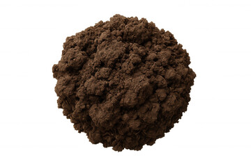 Mound of rich dark brown soil for planting, gardening, or agriculture on transparent background