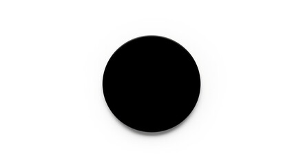 A single black circle isolated on a plain white background
