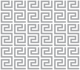 Seamless Greek Key Pattern in Silver Gray and White