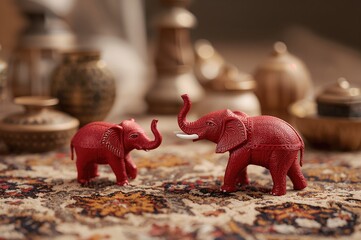 Tiny ornamental elephant figures