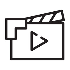take video icon with black outline style