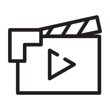 take video icon with black outline style