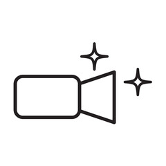 camera button icon with outline style and black color