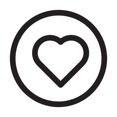 like or love button icon with outline style and black color