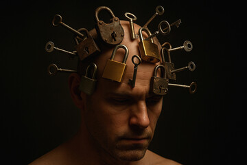 Conceptual photo: Humanity's attention and values are changing with the development of technology and AI. People listen with enthusiasm to a sermon delivered by a robot from the pulpit.