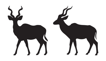Kudu Silhouette, African Kudu Silhouette Vector