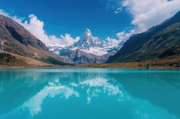 Summer Landscape Majestic Icecovered Mountain