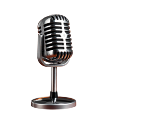 Retro Microphone → Evokes nostalgia, vintage style, classic music eras (50s–70s).
