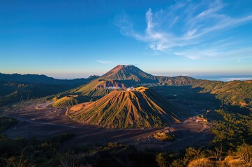 Fototapeta premium Volcanic landscape in Southeast Asia