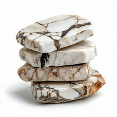 Sculpted marble stone collection artisan workshop photography studio environment close-up view natural beauty and craftsmanship