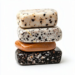 Artisan soap variety display studio setting product photography elegant background close-up view handmade luxury concept for seo impact