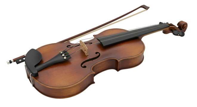 Graceful violin resting with its bow, ready to play a beautiful melody, symbolizing artistry, musical excellence, and the timeless appeal of classical music