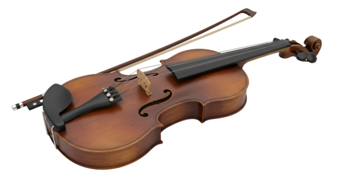 Graceful violin resting with its bow, ready to play a beautiful melody, symbolizing artistry, musical excellence, and the timeless appeal of classical music