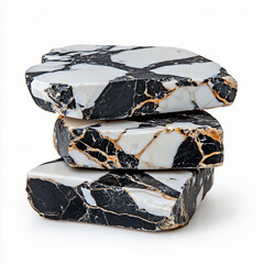 Crafting a unique home decor piece black and white marble stones indoor setting photography focus textured surface aesthetic appeal
