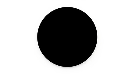 A solid black circle isolated on white background