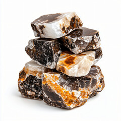 Natural stone collection quarry product photography studio close-up rock textures for geology and crafting