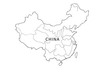 Vector art of china map icon, representing geography, travel, and political boundaries