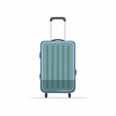 Modern hardside travel luggage with a retractable handle and wheels vector illustration
