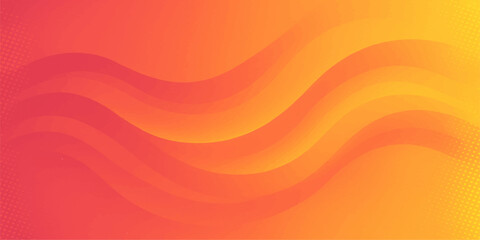Abstract orange wave background vector illustration with a flowing fire-like gradient design and light curve pattern texture