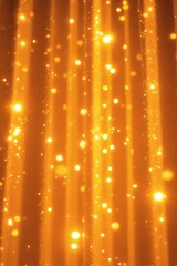 Vertical columns of warm golden light with floating bright sparkling particles overlay