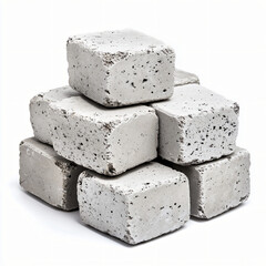 Construction materials stack urban setting image of concrete blocks clean background close-up view building supplies concept